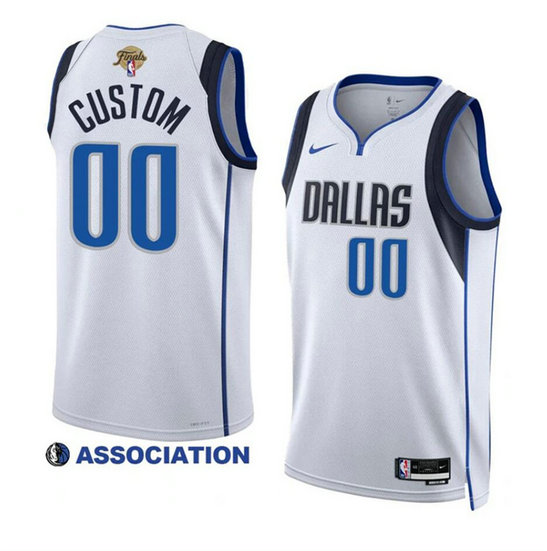 Men's Dallas Mavericks Active Player Custom White 2024 Finals Association Edition Stitched Basketball Jersey