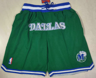 Men's Dallas Mavericks Green Just Don Swingman Throwback Shorts