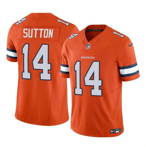 Men's Denver Broncos #14 Courtland Sutton Orange 2023 F.U.S.E. Vapor Untouchable Stitched Jersey