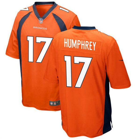 Men's Denver Broncos #17 Lil'Jordan Humphrey Orange Stitched Game Football Jersey