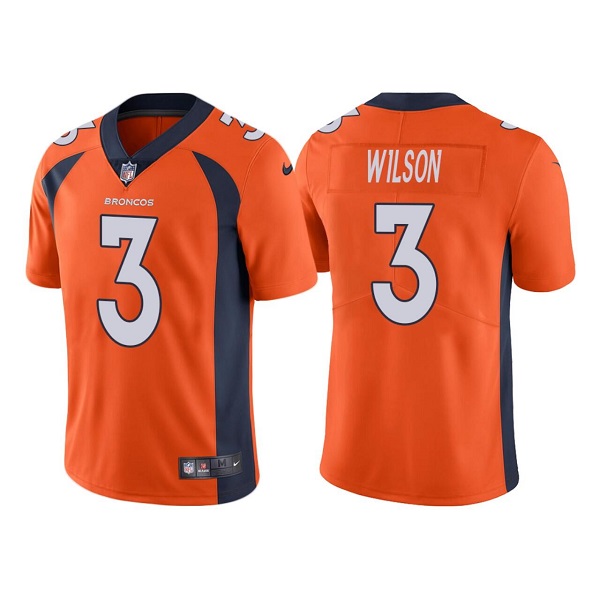 Men's Denver Broncos #3 Russell Wilson Orange Vapor Untouchable Limited Stitched Jersey1