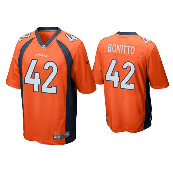 Men's Denver Broncos #42 Nik Bonitto Orange Game Stitched JerseyS