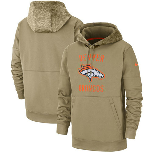 Men's Denver Broncos 2019 Salute To Service Sideline Therma Pullover Hoodie