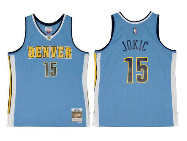 Men's Denver Nuggets #15 Nikola Jokic Blue 2016-17 Mitchell & Ness Swingman Stitched Jersey