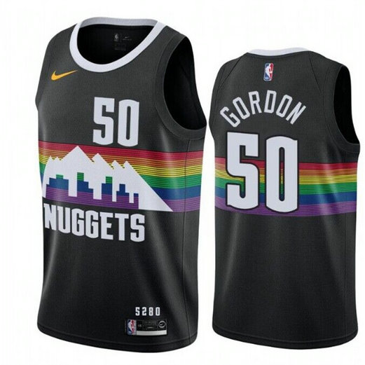 Men's Denver Nuggets #50 Aaron Gordon Black City Edition Stitched Basketball Jersey