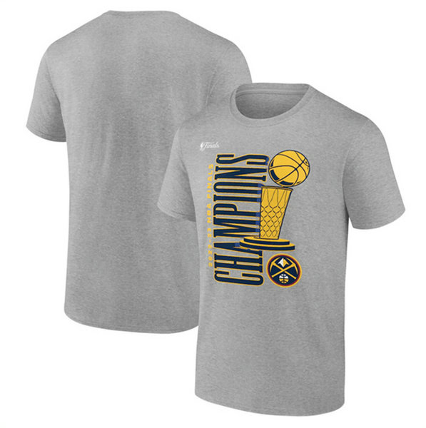 Men's Denver Nuggets Grey Champions Press Graphic T-Shirt