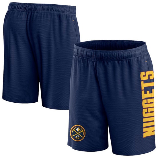 Men's Denver Nuggets Navy Post Up Mesh Shorts