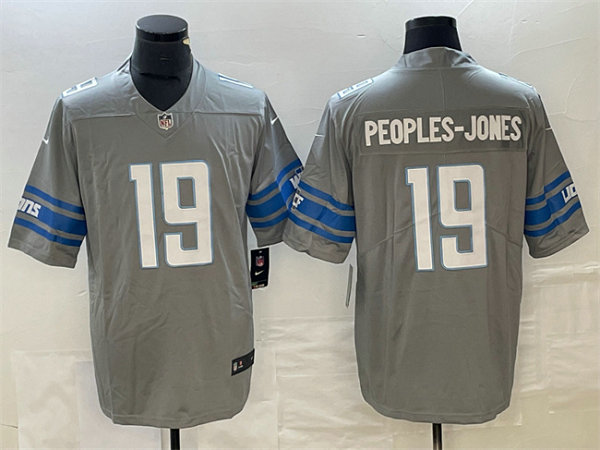 Men's Detroit Lions #19 Donovan Peoples-Jones Grey Vapor Untouchable Limited Stitched Jersey