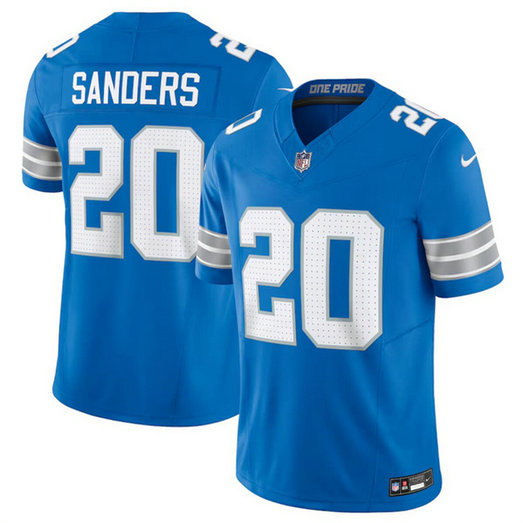 Men's Detroit Lions #20 Barry Sanders Blue 2024 F.U.S.E. Vapor Limited Stitched Jersey
