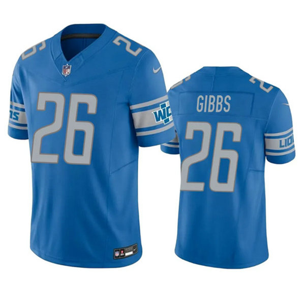 Men's Detroit Lions #26 Jahmyr Gibbs Blue 2023 F.U.S.E. Vapor Untouchable Limited Football Stitched Jersey