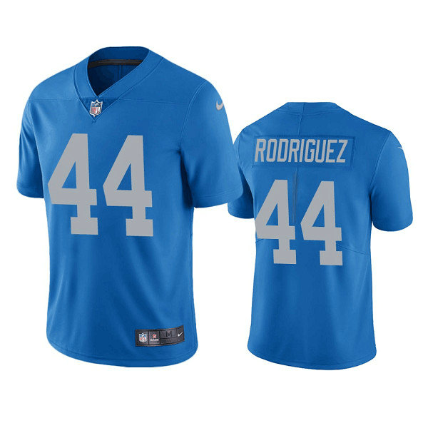 Men's Detroit Lions #44 Malcolm Rodriguez Blue Vapor Untouchable Limited Stitched Jersey