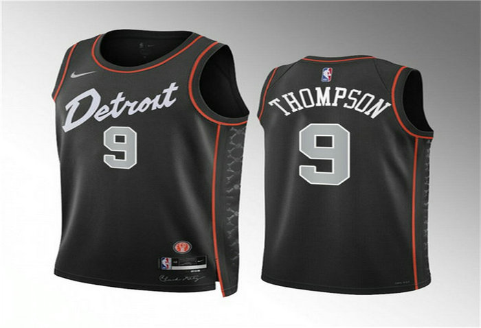 Men's Detroit Pistons #9 Ausar Thompson Black 2023-24 City Edition Stitched Basketball Jersey