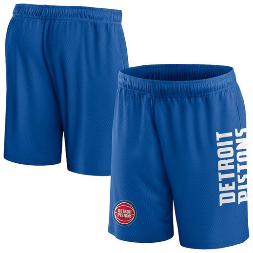 Men's Detroit Pistons Royal Post Up Mesh Shorts