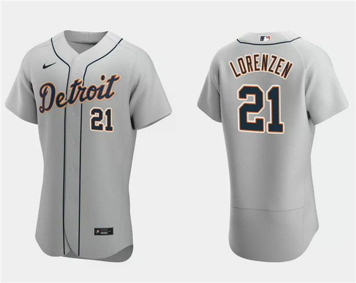 Men's Detroit Tigers #21 Michael Lorenzen Grey Flex Base Stitched Jersey