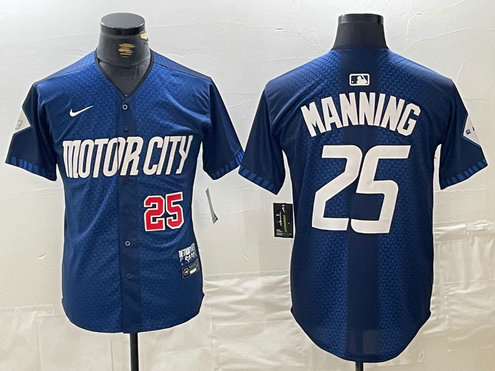 Men's Detroit Tigers #25 Matt Manning 2024 Navy City Connect Cool Base Limited Stitched Jersey 1