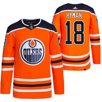 Men's Edmonton Oilers #18 Zach Hyman Orange Stitched Jersey