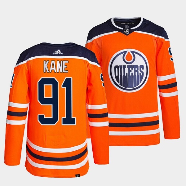 Men's Edmonton Oilers #91 Evander Kane Orange Stitched Jersey