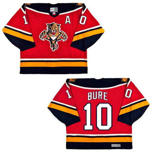 Men's Florida Panthers #10 Pavel Bure Red Stitched Jersey