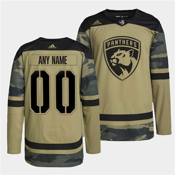 Men's Florida Panthers Active Player Custom 2022 Camo Military Appreciation Night Stitched Jersey