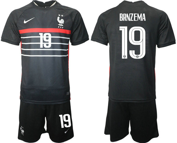 Men's France #19 Brnzema Black 2022 FIFA World Cup Home Soccer Jersey Suit