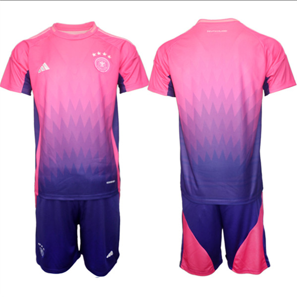Men's Germany Custom Pink Purple 2024-25 Away Soccer Jersey Suit