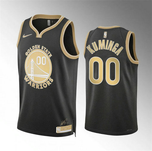 Men's Golden State Warriors #00 Jonathan Kuminga Black 2024 Select Series Stitched Basketball Jersey1