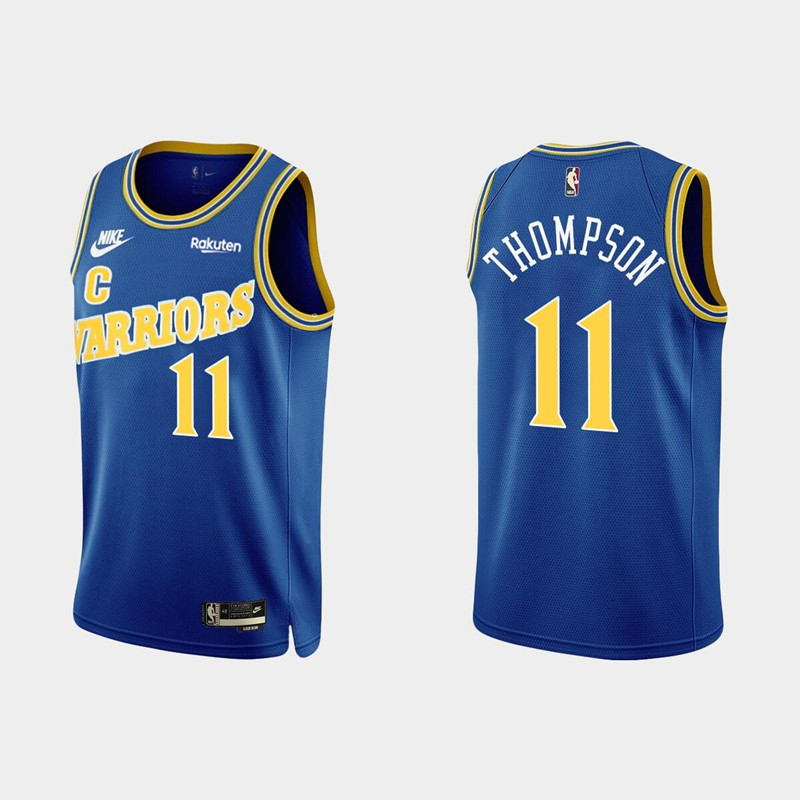 Men's Golden State Warriors #11 Klay Thompson 2022 Classic Edition Royal Stitched Basketball Jersey