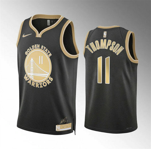 Men's Golden State Warriors #11 Klay Thompson Black 2024 Select Series Stitched Basketball Jersey1