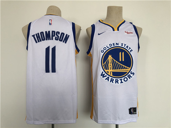 Men's Golden State Warriors #11 Klay Thompson White Stitched Basletball Jersey