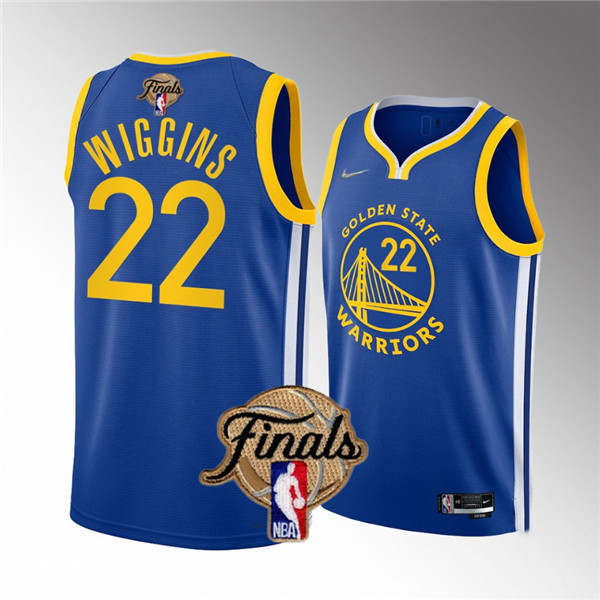 Men's Golden State Warriors #22 Andrew Wiggins 2022 Royal NBA Finals Stitched Jersey