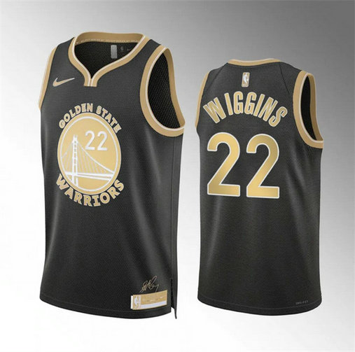 Men's Golden State Warriors #22 Andrew Wiggins Black 2024 Select Series Stitched Basketball Jersey1