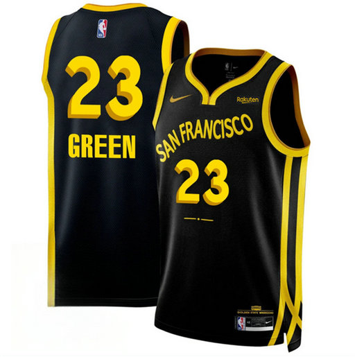 Men's Golden State Warriors #23 Draymond Green Black 2023 24 City Edition Stitched Basketball Jersey