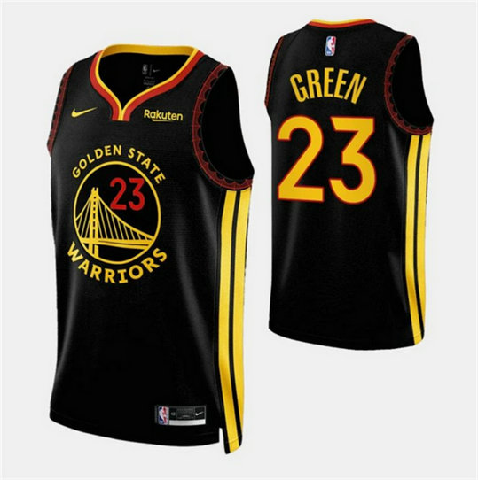 Men's Golden State Warriors #23 Draymond Green Black 2023 24 City Edition Stitched Basketball Jerseys
