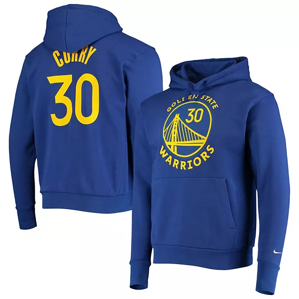 Men's Golden State Warriors #30 Stephen Curry 2021 Blue Pullover Hoodie