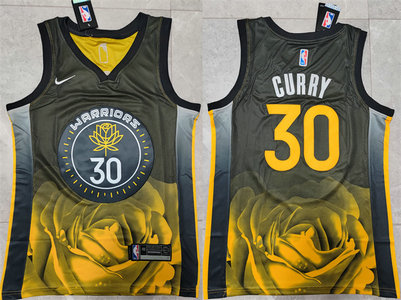 Men's Golden State Warriors #30 Stephen Curry 2022 2023 Black City Edition Stitched Basketball Jersey