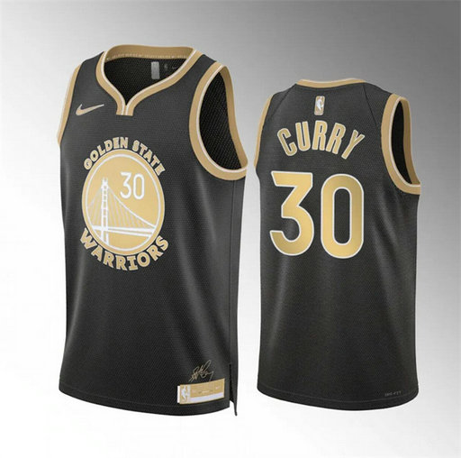 Men's Golden State Warriors #30 Stephen Curry Black 2024 Select Series Stitched Basketball Jersey(1)