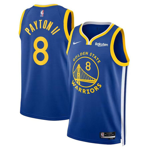 Men's Golden State Warriors #8 Gary Payton II 2022 23 Royal Icon Edition Swingman Stitched Basketball Jersey