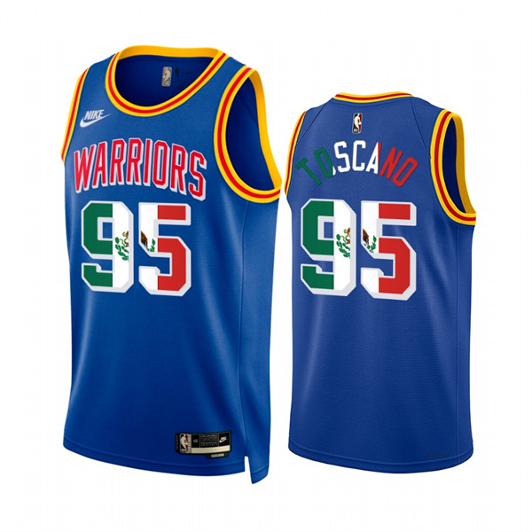 Men's Golden State Warriors #95 Juan Toscano-Anderson 2022 Royal Special Mexico Classic Edition Stitched Jersey