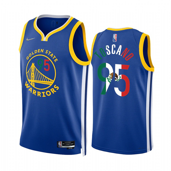 Men's Golden State Warriors #95 Juan Toscano-Anderson 2022 Royal Special Mexico Icon Edition Stitched Jersey