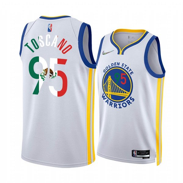 Men's Golden State Warriors #95 Juan Toscano-Anderson 2022 White Special Mexico Edition Stitched Jersey