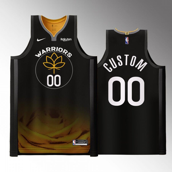 Men's Golden State Warriors Active Player Custom 2022 23 Black City Edition Stitched Basketball Jersey