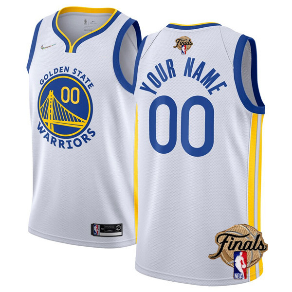 Men's Golden State Warriors Active Player Custom 2022 White NBA Finals Stitched Jersey