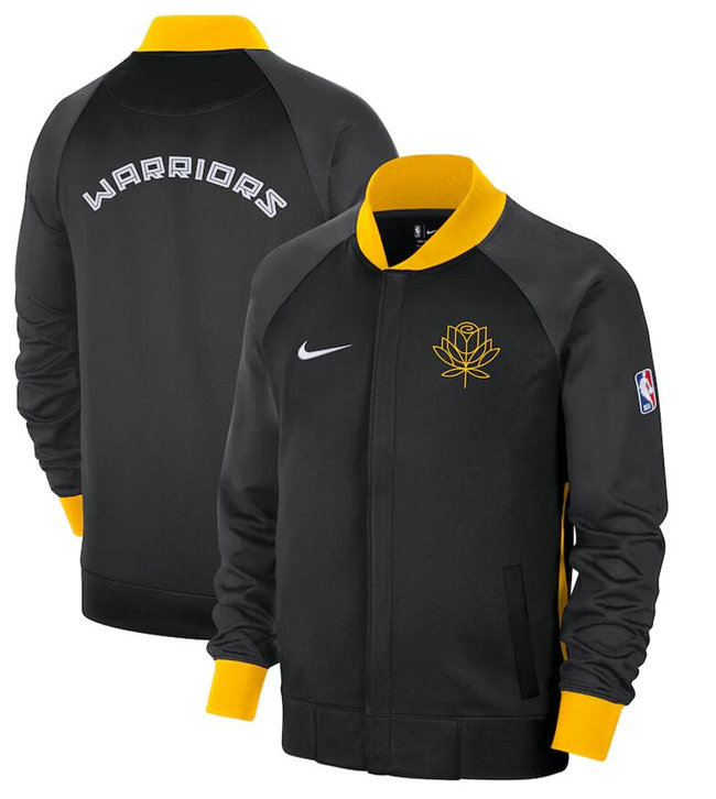 Men's Golden State Warriors Black 2022 23 City Edition Full-Zip Jacket