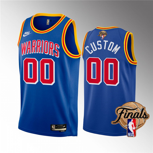 Men's Golden State Warriors Custom 2022 Royal NBA Finals Stitched Jersey