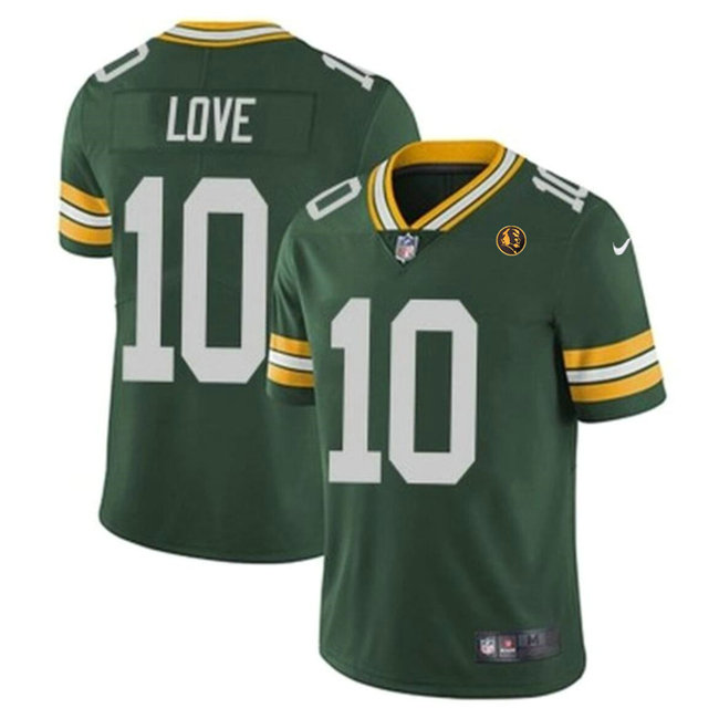 Men's Green Bay Packers #10 Jordan Love Green Vapor Limited Throwback Stitched Football Jersey