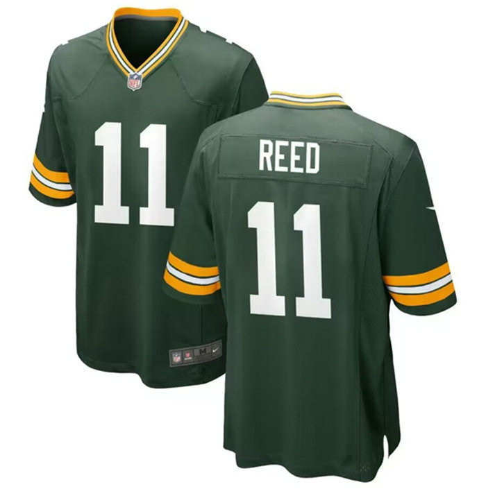 Men's Green Bay Packers #11 Jayden Reed Green Stitched Game Jerseys