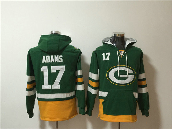Men's Green Bay Packers #17 Davante Adams Green Ageless Must-Have Lace-Up Pullover Hoodie