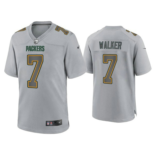 Men's Green Bay Packers #7 Quay Walker Gray Atmosphere Fashion Stitched Game Jersey
