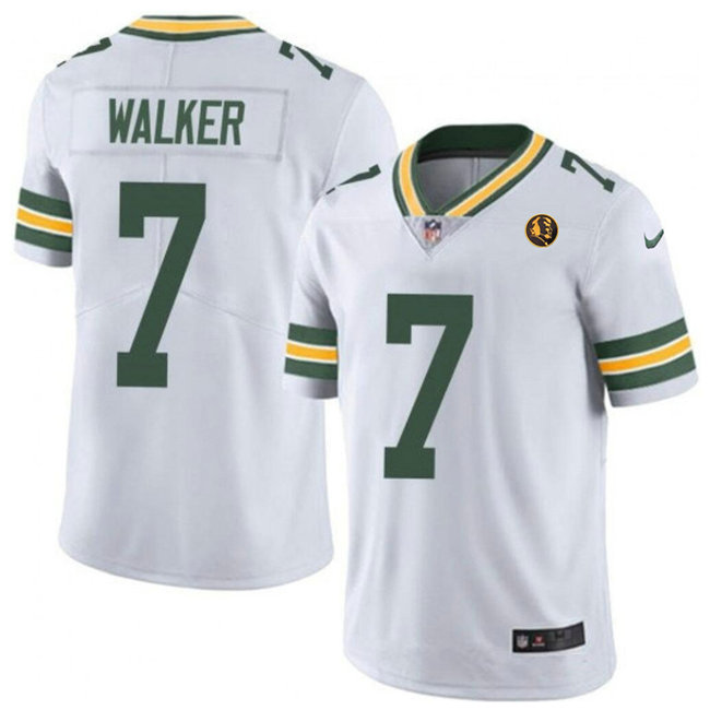 Men's Green Bay Packers #7 Quay Walker White Vapor Limited Throwback Stitched Football Jersey