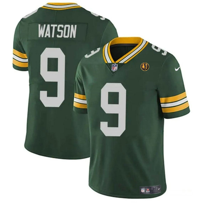 Men's Green Bay Packers #9 Christian Watson Green Vapor Limited Throwback Stitched Football Jersey